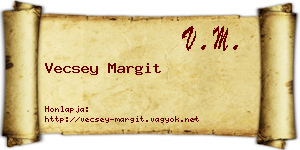 Vecsey Margit névjegykártya
